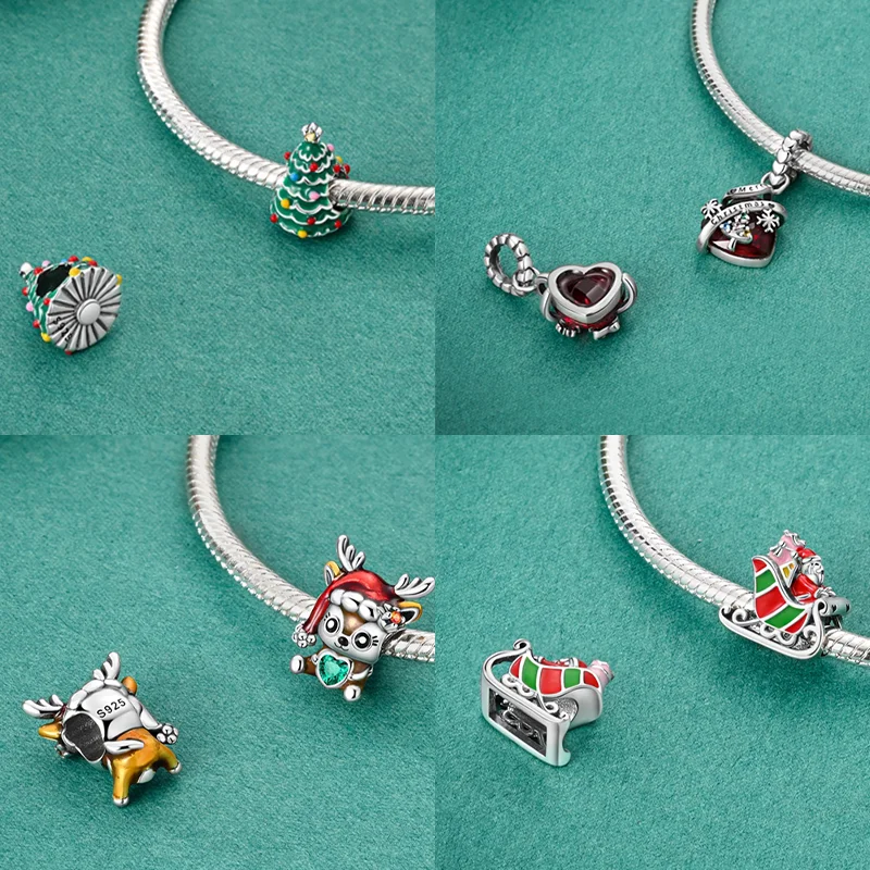 女性用クリスマスサンタクロースビーズチャーム、エルク、スノー - Elk Bugle Call のレビューと価格