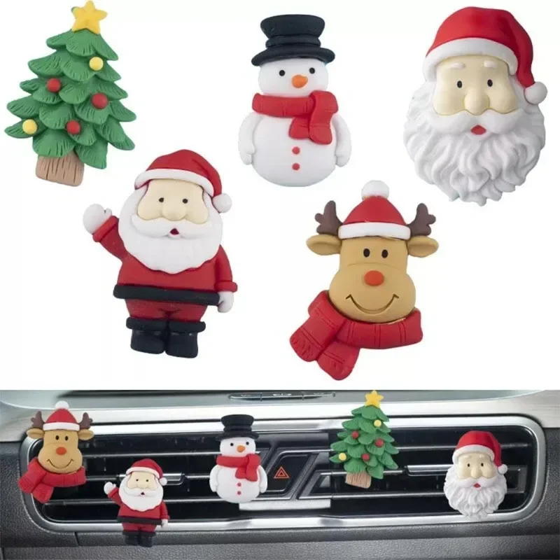 車用エアコン吹き出し口用芳香クリップ、3Dクリスマスサンタク - Elk Bugle Call のレビューと価格