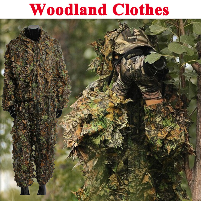 屋外用3D葉模擬ギリースーツ 通気性カモフラージュ服 ウッド - Hunting Outdoor Game のレビューと価格