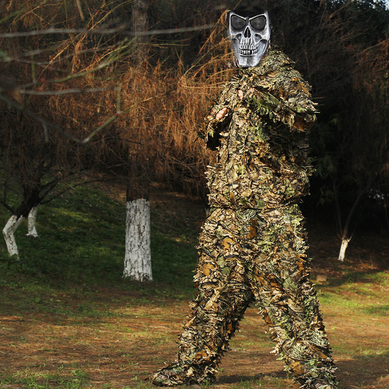 屋外用3D葉模擬ギリースーツ 通気性カモフラージュ服 ウッド - Hunting Outdoor Game のレビューと価格