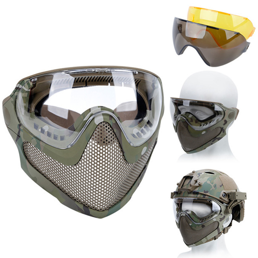 戦術的な保護マスク,通気性のある鋼メッシュの戦術的なタクティ - Camo Face Paint のレビューと価格